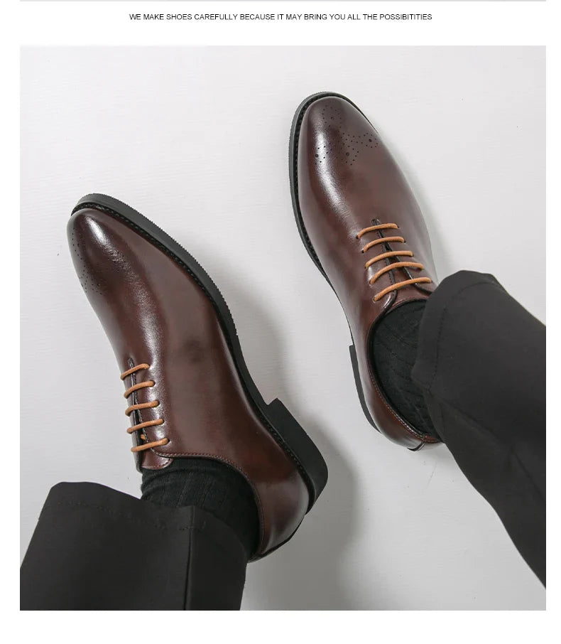 Men's Dress Shoes Trend Wedding Social Casual Leather Men Office Casual Business Shoes High Quality Formal Oxford Shoes Male