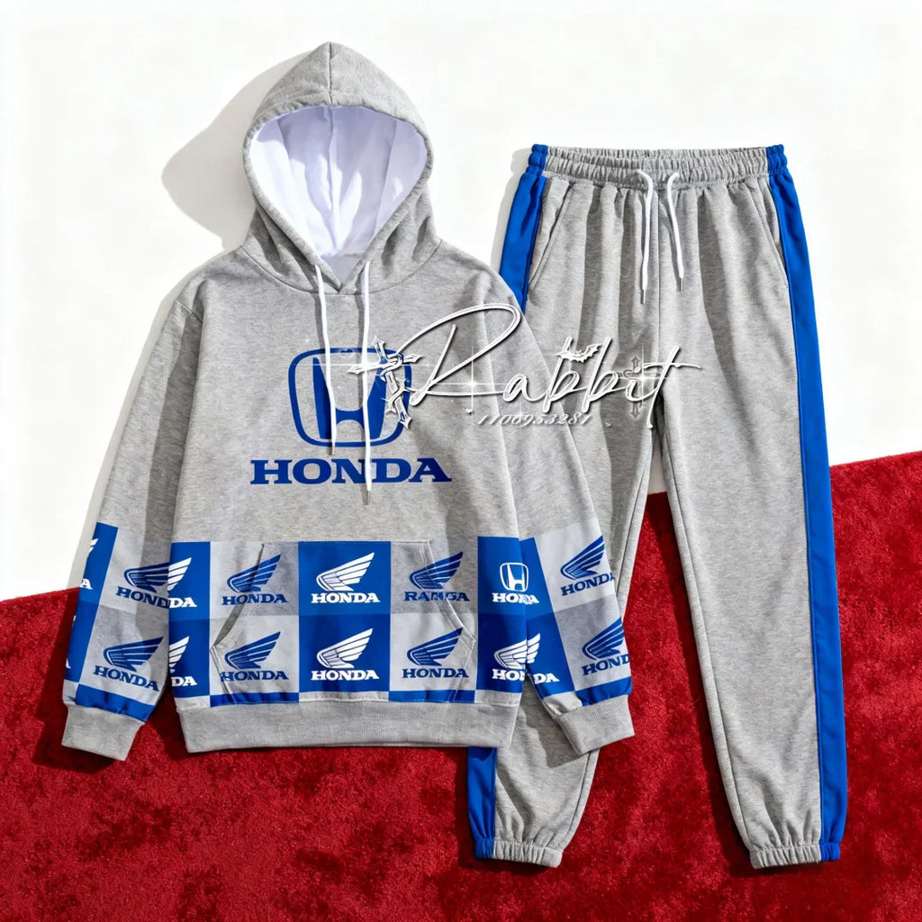 Racing Track Rider Fashion Cycling Motorcycle Set Retro Hoodie Casual Sports Pants Two Piece Off Road Set Downhill Bike