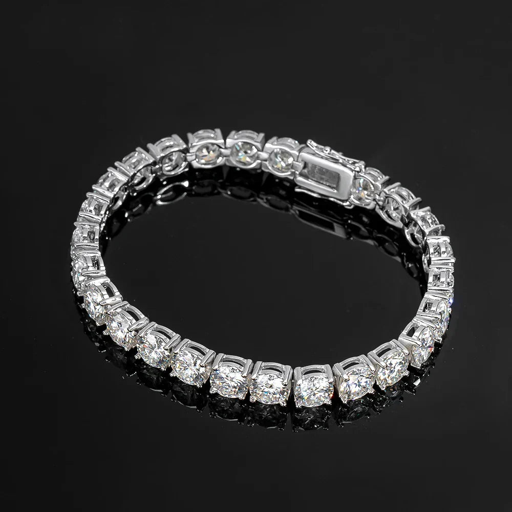 6.5mm D Color Moissanite Tennis Bracelets 4 Prong Setting Classic Trendy Women Man Fine Jewelry s925 Sliver Bracelet