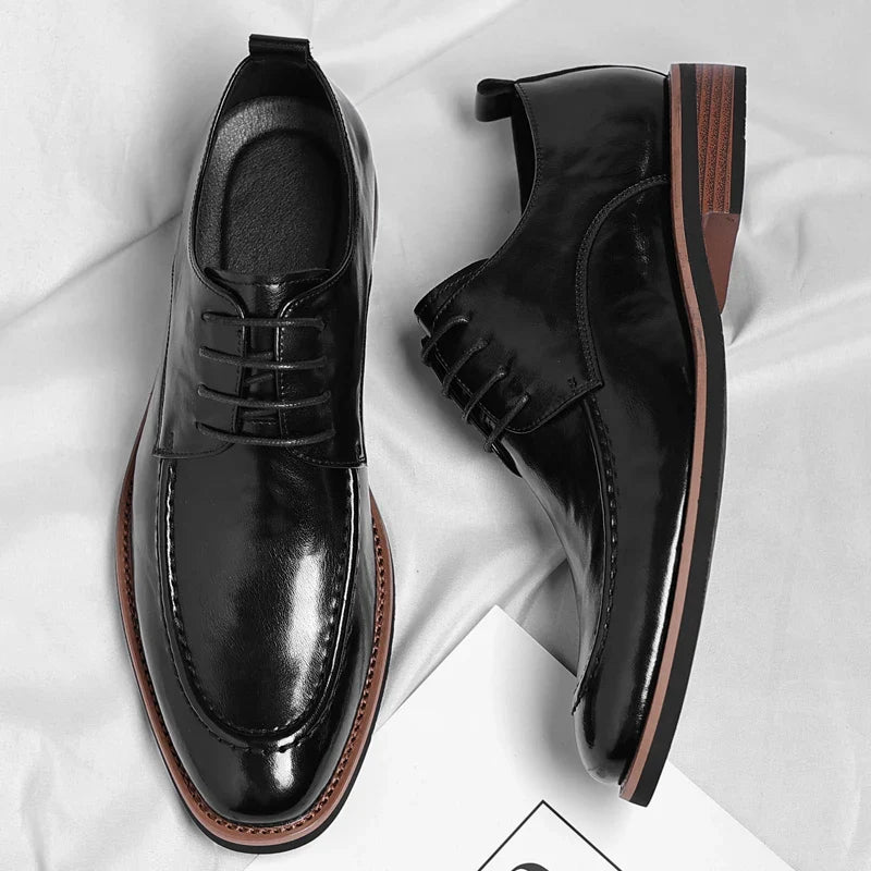 High Quality Male Oxford Shoes Leather Mens Casual Shoes Pointed Thick Bottom Business Brand Footwear Soft Comfortable Loafers