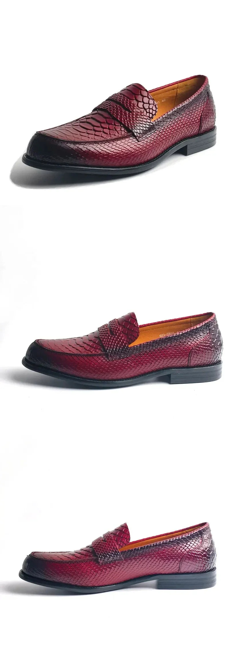 Premium Men's Snake Print Penny Loafers Handcrafted Genuine Leather Slip-On Driving Shoes Business Casual & Formal Footwear
