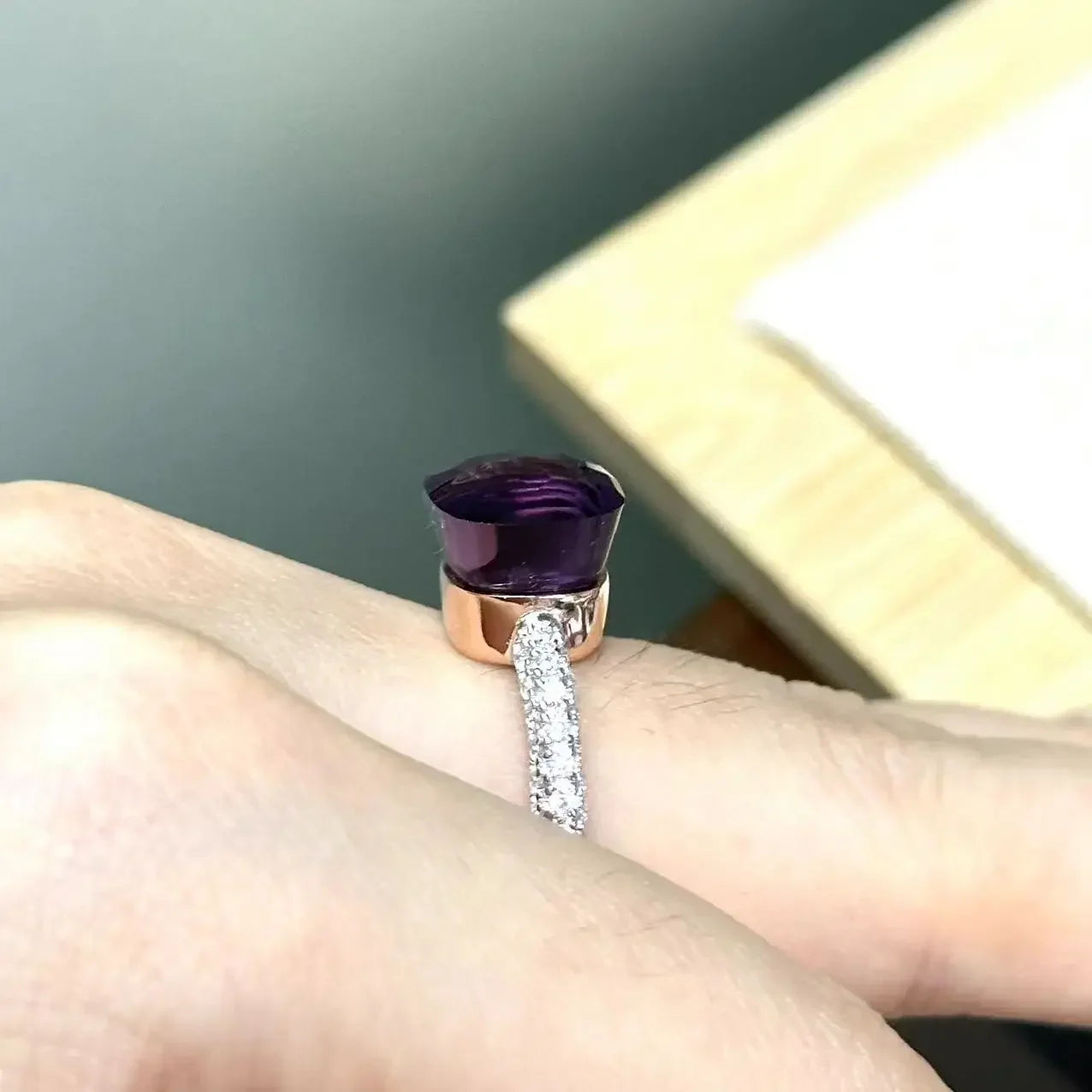 10.6mm S925 Ring Silver Rose Gold Metal 32 Colors Candy Style Zircon Crystal Ring for Women Fine Jewelry Party Gift Trendy Ring