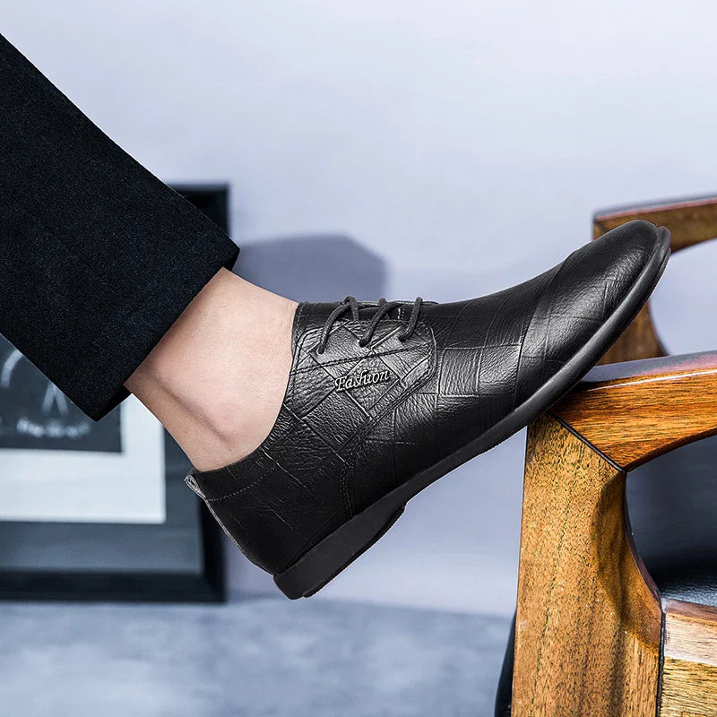 Luxury Business Oxford Genuine Leather Shoes Men Breathable Formal Dress Shoes Male Office Wedding Flats Footwear Evening Dress