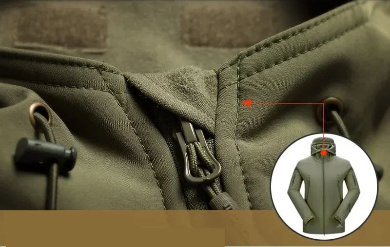 Motorcycle Shark Skin Soft Shell Jackets Men Tactical Windproof Waterproof jacket men Combat Jackets Mens Hooded Bomber Coats