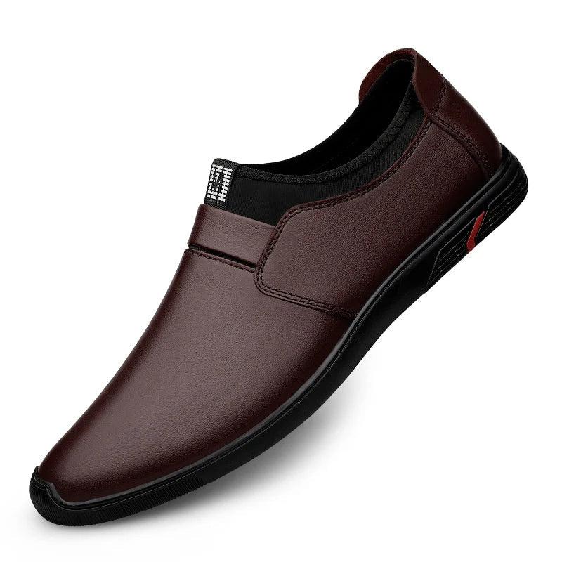 Upscale Genuine Leather Men Loafers Brown Black Cow Leather Penny Loafers Adult Office Career Mens Shoes Sneakers Driving Shoes