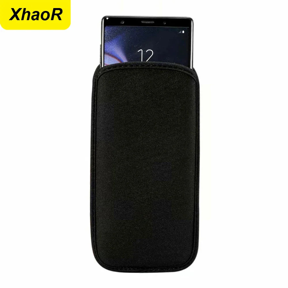 Universal Neoprene Protective Cover Phone Bag For iPhone 16 15 14 Pro Max Samsung Xiaomi Huawei Power Bank Shockproof Case Pouch