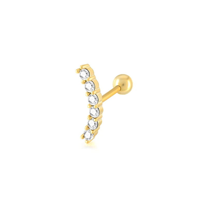Heart Round Ball Flat Helix Piercing Earring 925 Sterling Silver Ear Studs Geometric Zircon Exquisite Trinket Studs Aretes