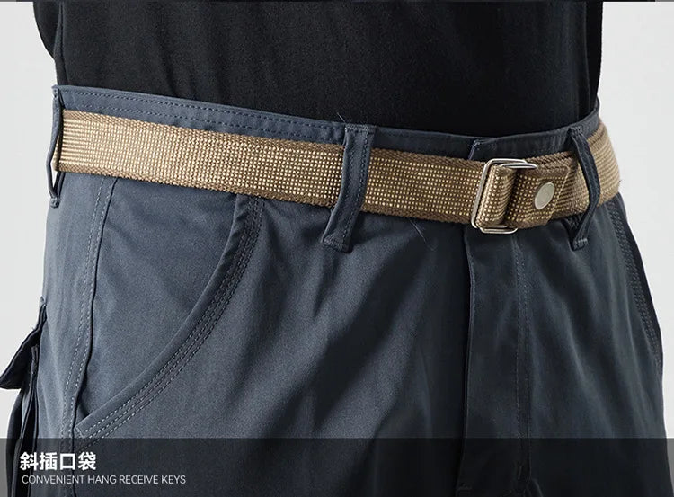 Autumn Work Pants Men Multi-pockets Cargo Trousers Casual Wear-resistant Workwear Spring Straight Pant Outdoor Hiking Trousers