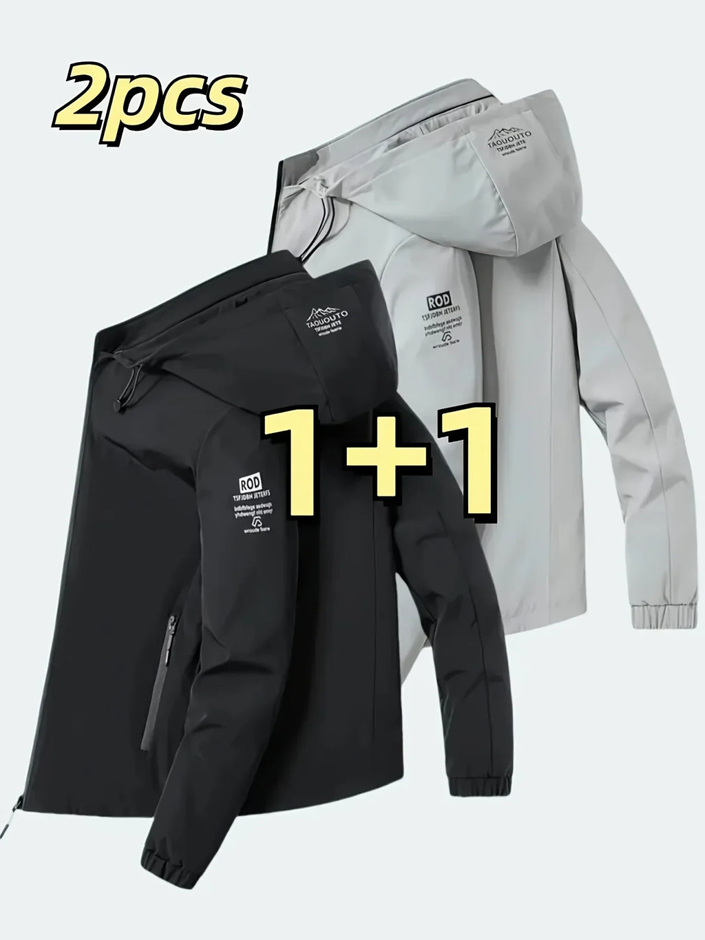 Windproof detachable hooded jacket Korean style trendy loose fashion casual men's jacket