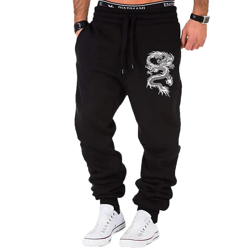 Casual Dragon Printed Jogger Pants