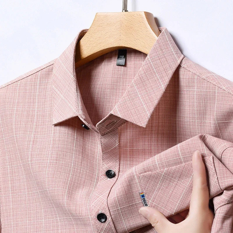 Men's Business Casual Short Sleeved Printed Shirt