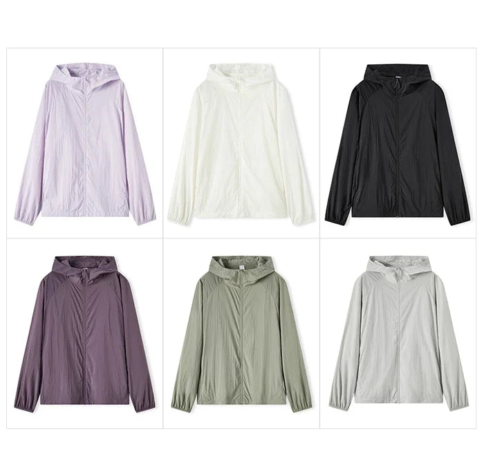 Jacket Men 2024 Summer New Coat Simple Solid Color Hooded Couple Wear Rotator Sleeve Light Sun Protective Clothing