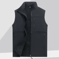 Soft shell thick vest men's autumn and winter work clothes plush jacket waterproof sleeveless windproof running sports vest