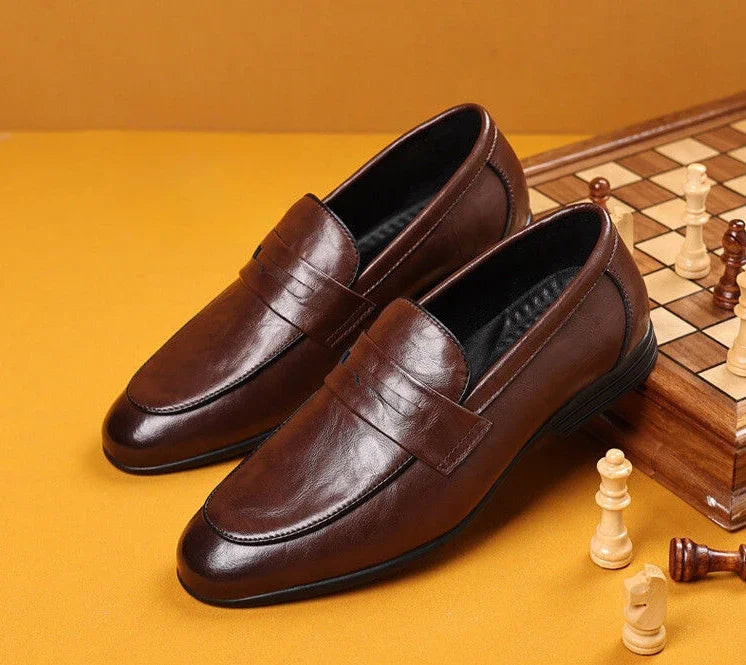 Brown Flat Leather Loafers Shoes for Men Fashion 2025 Classic Original Size Man Casual Shoe 45 Comfortable Shipping Free New In