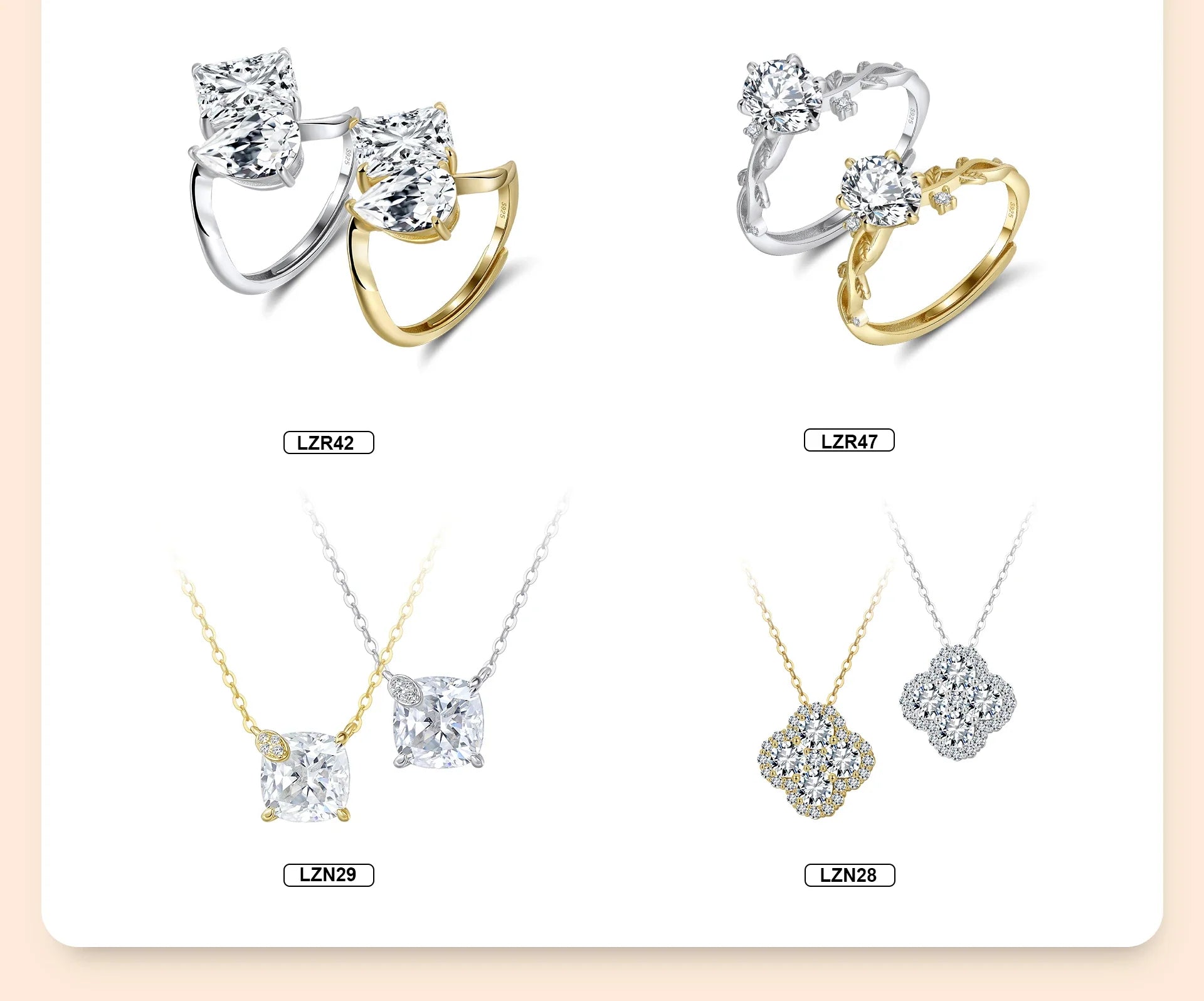 Exquisite 925 Silver 8A Premium Zircon Pendant Necklace for Women Lucky Four-leaf Clover Wedding Jewelry LZN28