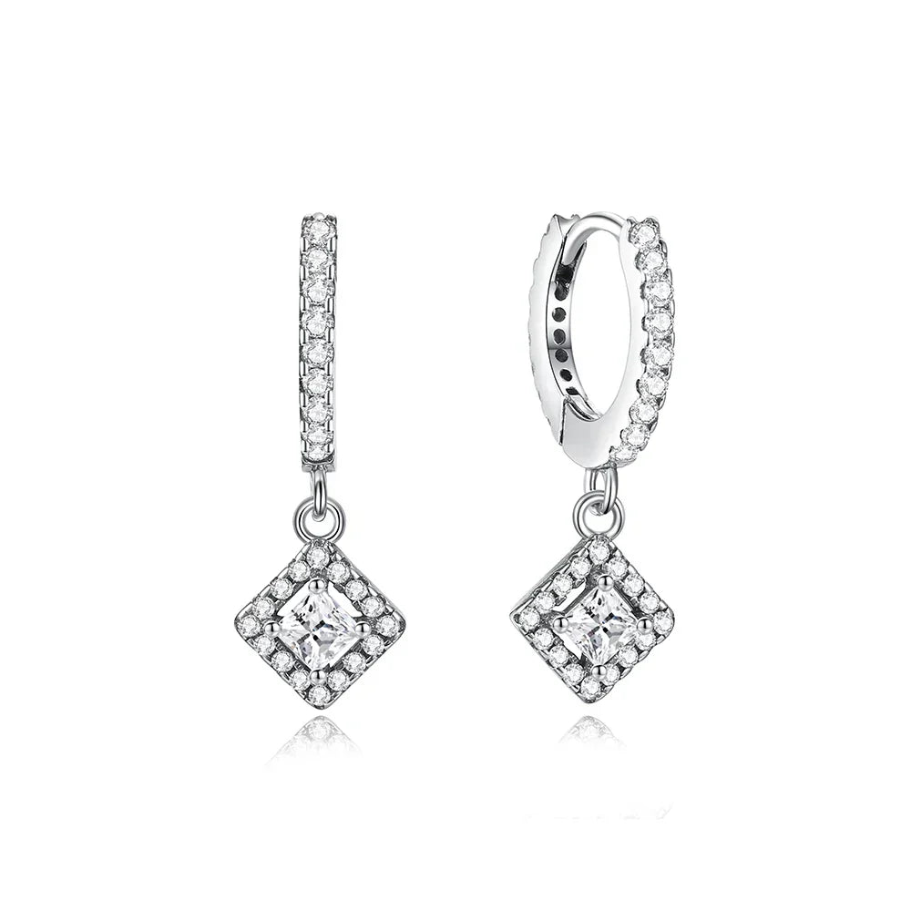 Original 925 Sterling Silver Earrings 2025 Stud Hoop Crystal Earings For Women Rose Gold Crown Heart Infinity Bee Earing Jewelry