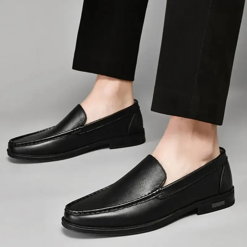 Genuine Leather Men's Shoes Classics Business Dress Shoes Moccasins Slip on Loafers Driving Shoes for Men Casual Shoe Big SIze48