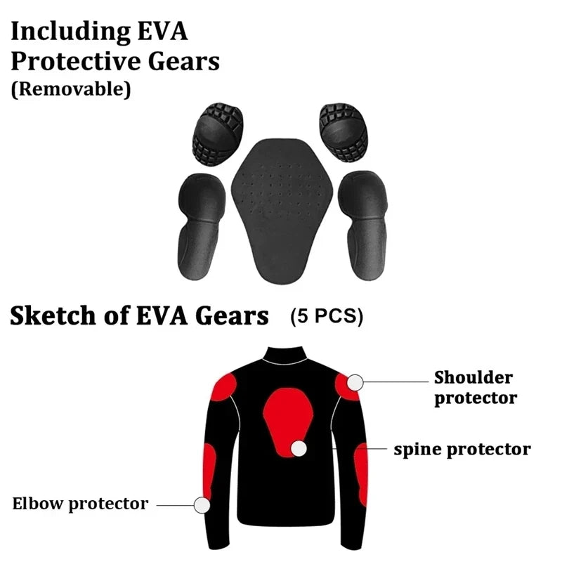 Motorcycle Jacket Summer Style Breathable Motorbike Riding Protective Armor Coat Night Reflective Warning Safety Clothing JK-21