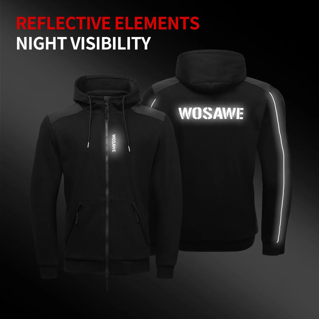 Men Motorcycle Hoodie Shirt Motorcycle Winter Warm Jacket Riding Casual Motorcycle Riding Clothes