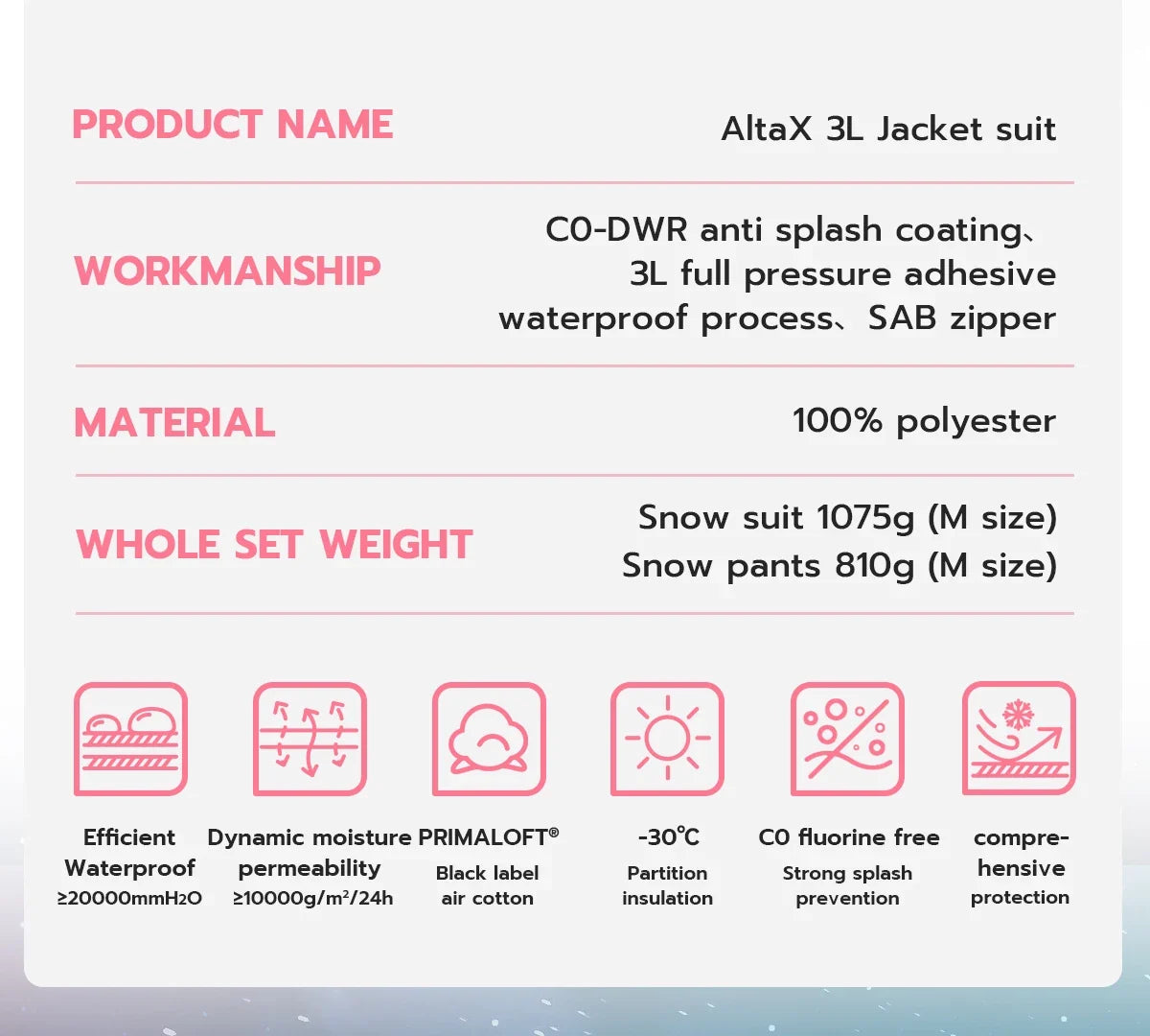 Men Women 3L Cotton Ski Jacket Ski Pants Winter Warm Windproof Waterproof Outdoor Sports Snowboard Ski Coat Trousers