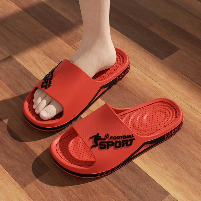 2025 new men's slippers summer PVC men's soft slippers outdoor sports thick anti slip cool slippers beach bathroom home sandals