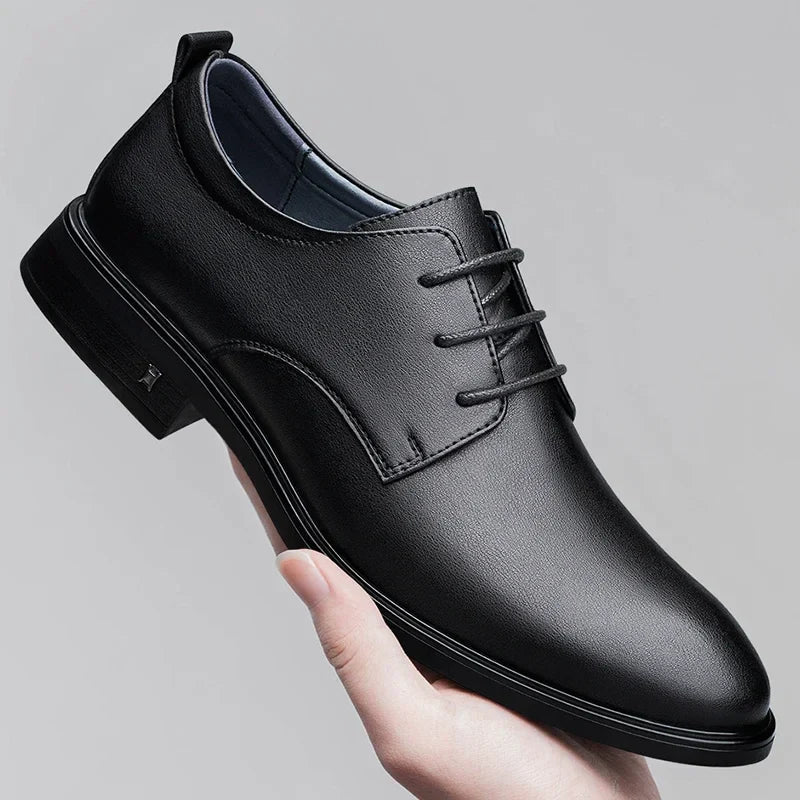 New Mens Formal Business Oxford Shoes Classic Leather Dress Shoes Wedding Office Casual Footwear Derby Shoes Male Sneakers
