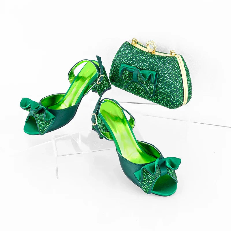 Italian Design Evening Shoes And Bags Pair