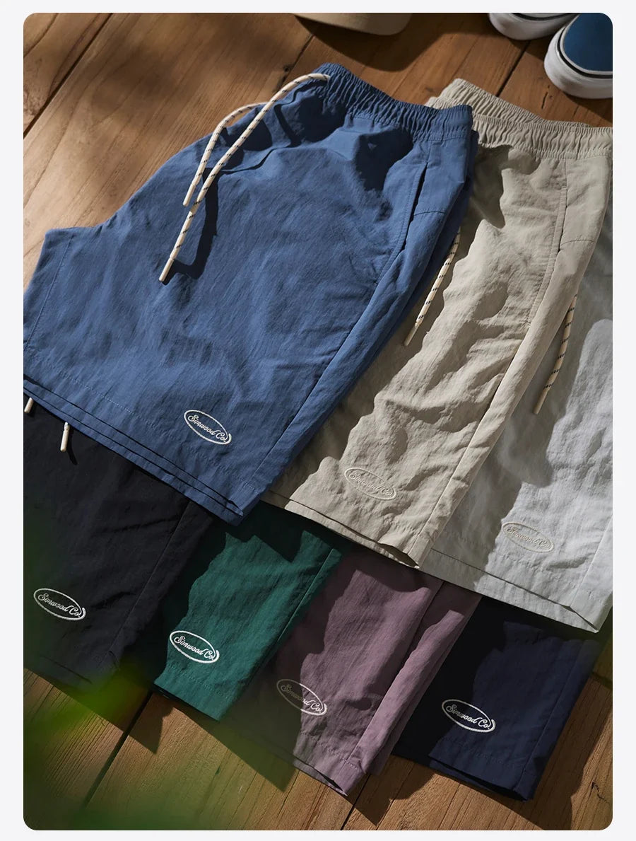 2026 Summer New Loose Fit  Lightweight 130gsm Nylon Shorts Men Essential Quick Dry Daily Wear Breathable Beach Shorts