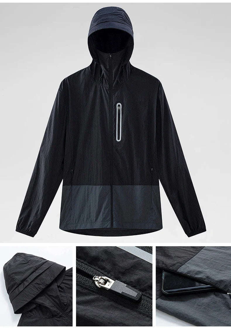 Unisex Waterproof Sun Protective Jacket UPF 50+ UV Blocking Quick-Dry Breathable Windbreaker for Hiking Camping Climbing