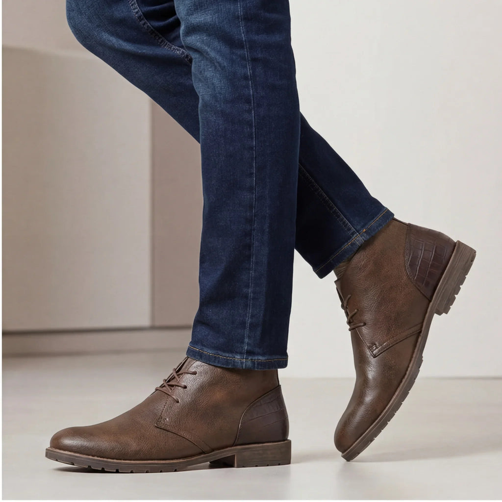 Retro American Style Men Desert Boots Ankle Boots Vintage Casual Leather Boots for Men