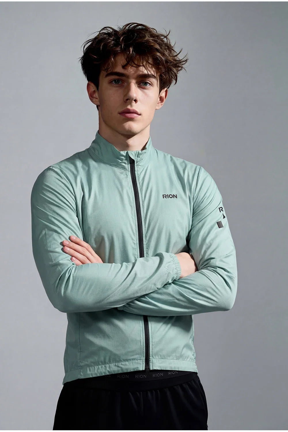 Men Long Sleeve Windbreaker Sports Trench Lightweight Windproof Hiking Fitness Bicycle Coat UPF 50+ Outdoor Outfit Packable