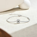 Luxury Dazzling Emerald Cut Moissanite Bracelet 925 Sterling Silver Adjustable Bracelet Women Wedding Engagement Jewelry