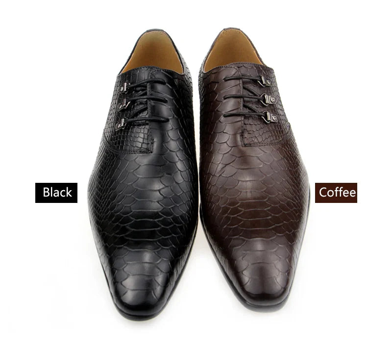 Men's Casual Dress Shoes Classic Oxfords Formal Modern Business Shoes Social Male Wedding Dress Sapato Loafer Serpentine Print