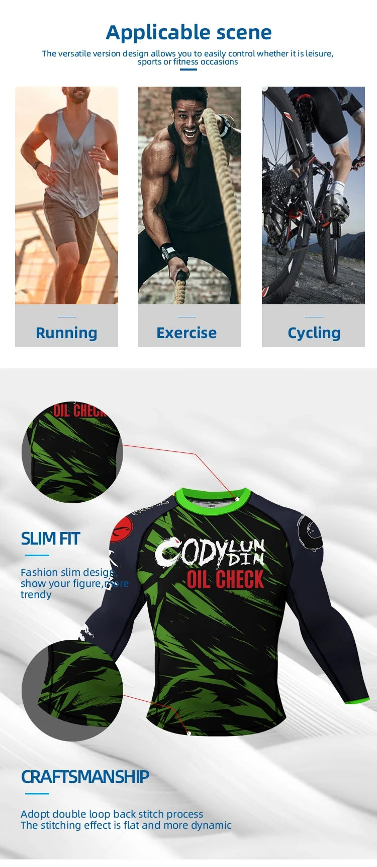 Popular Manufacturer Custom Sublimated Print Rashguard With Rubber Banding Hem Long Sleeves UV Sportswear Men Sport Gym T shirt