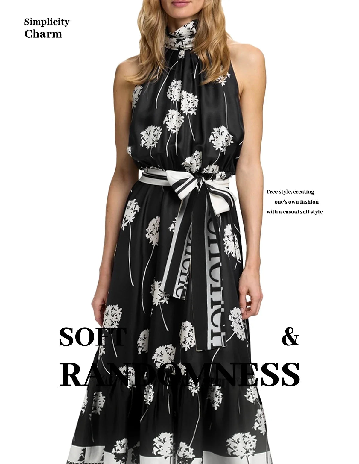 New 2025 Women Fashion Sleeveless Tank Dress Summer Elegant Sundress Femmel Slim Waist Lace-Up Vintage Midi Dress
