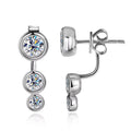D VVS Moissanite Engagement Earring with GRA Certificates s925 Sterling Silver Plated 18k White Gold Earrings for Women