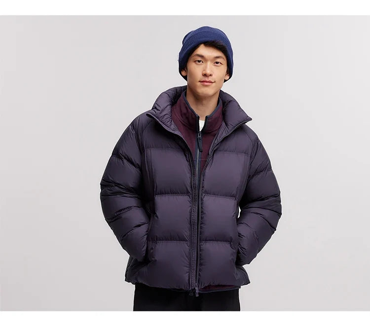 Down Jacket Men 2026 Winter New Thickened Short Coat Three-Proof Thermal Puffer Coat Couple Top Trendy Down Jacket