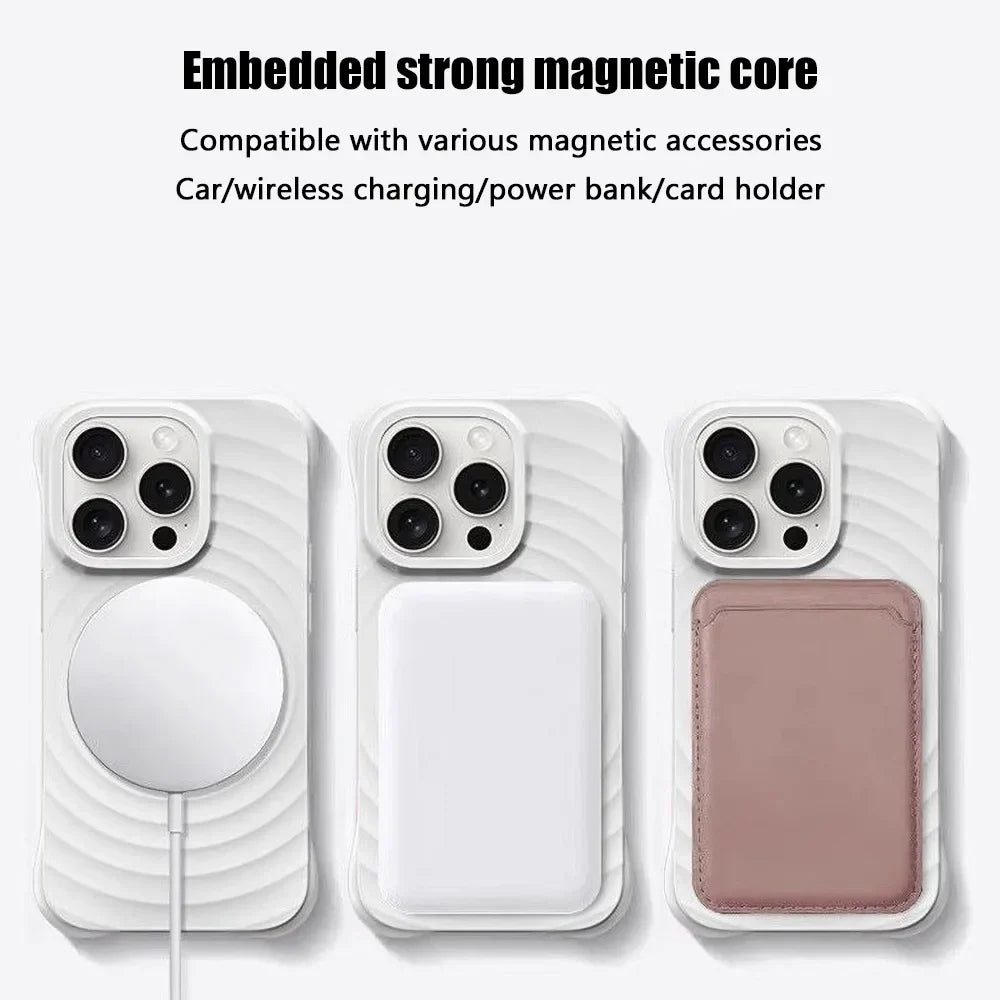 Magnetic Wireless Charging Phone Case For iPhone 16 Pro Max 17 Air 15 13 14 12 11 Pro Case Silicone For Magsafe Protection Cover