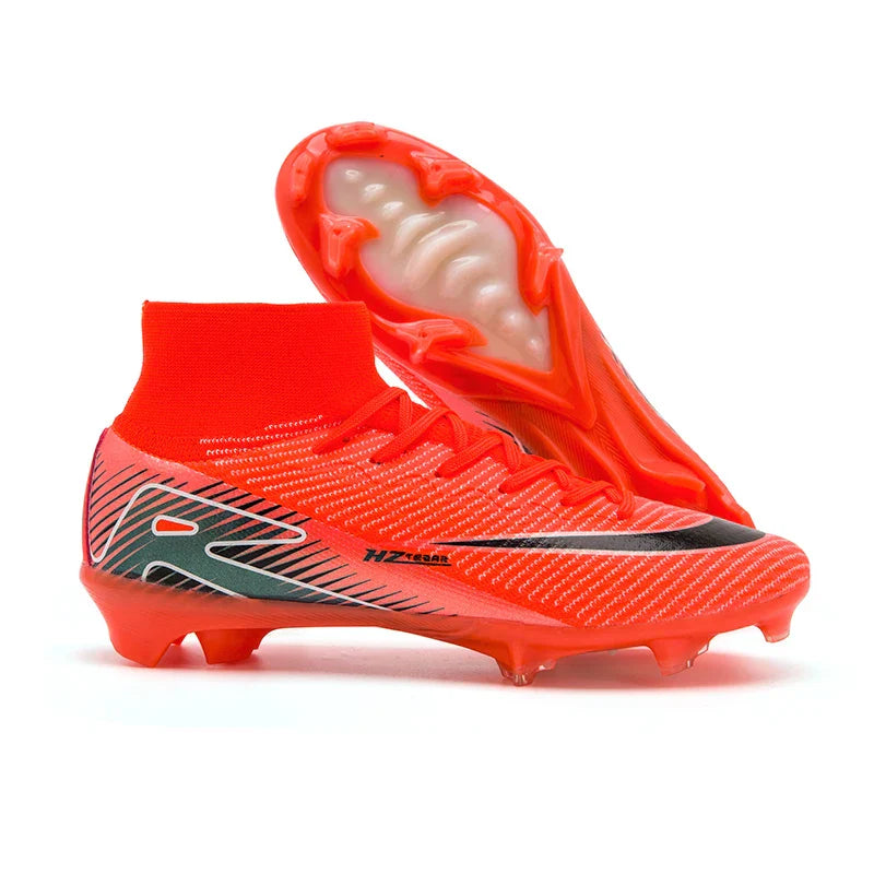Kids Soccer Cleats for Boys and Girls Youth High-top Football Shoes Outdoor Athletic Turf Soccer Shoes