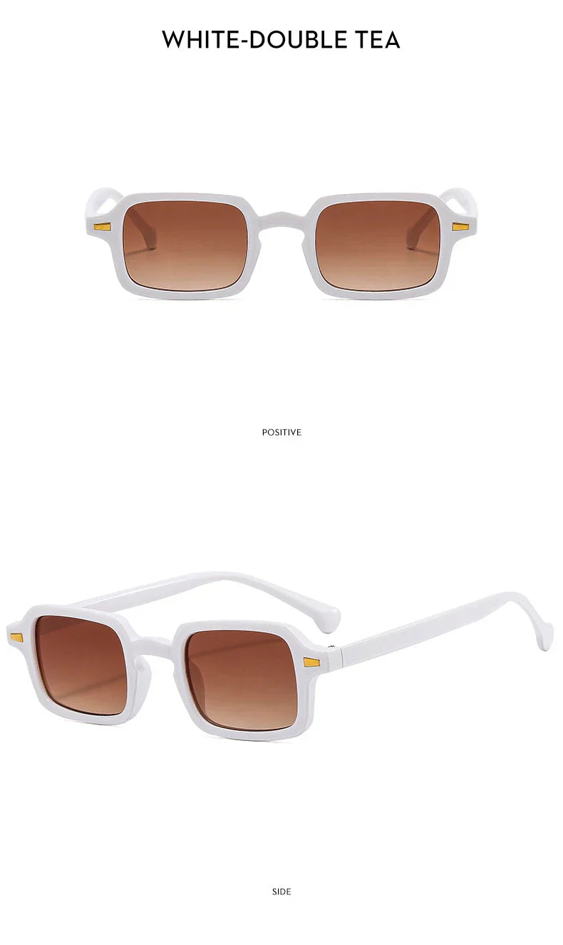 Fashion Luxurious Rectangle Sunglasses Women Oval Vintage Brand Designer Square Sun Glasses Men Shades Female Eyewear Anti-glare