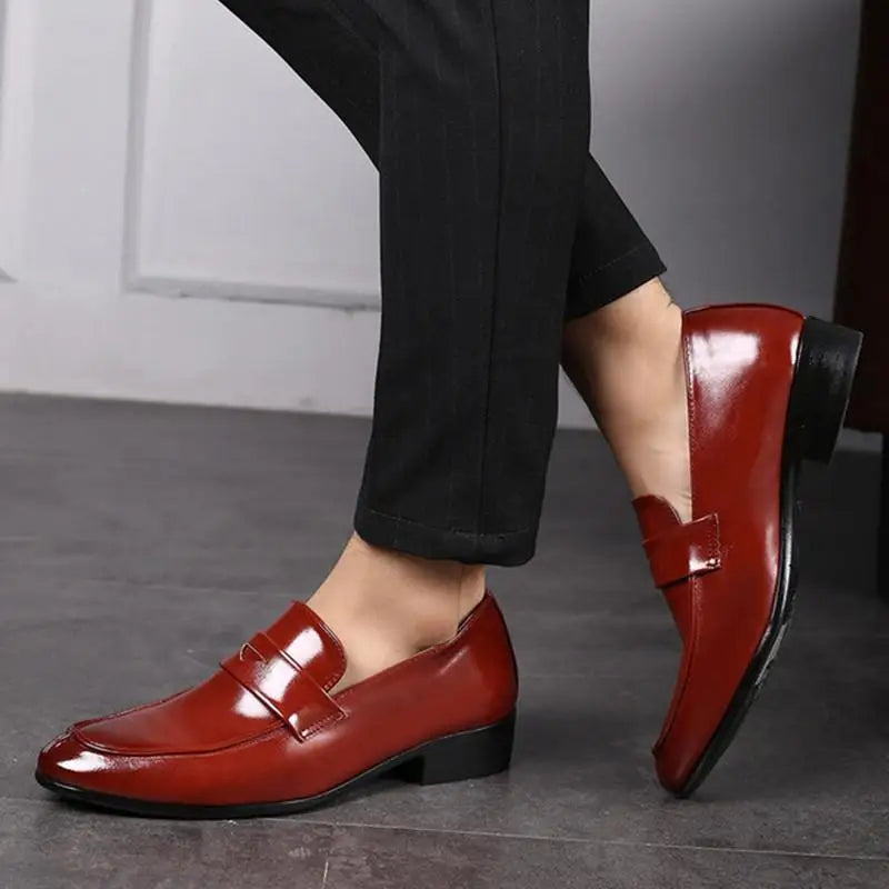 Business Pointed Toe Men's Formal Loafers Shoes Spring Autumn New Legitimate Leather Footwear Cheap Clearance Social Shoe Male