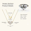 Collar Plata 925 Sterling Silver Heart Pendant Necklace 1.5mm&1.3mm Moissanite Necklaces For Women Double Chain Jewellry