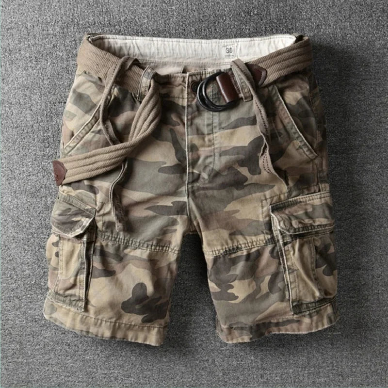 Cargo Short Men 2024 Fashion Brand Designer Summer Hot Luxury Quality Breeches Male Cotton Retro Camouflage Military Camo Shorts