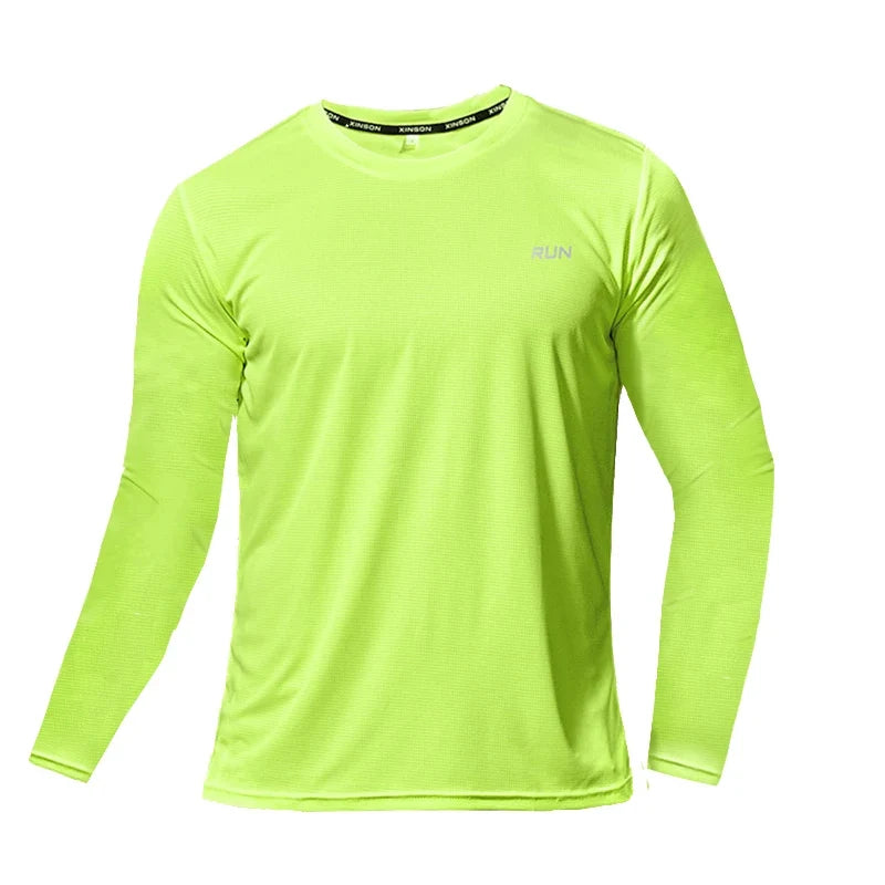 Men Long Sleeve Sport T-shirt Quick Dry Running Shirt Breathable Anti-sweat Top Gym T Shirt Men Fitness Gym Clothing Men 2023