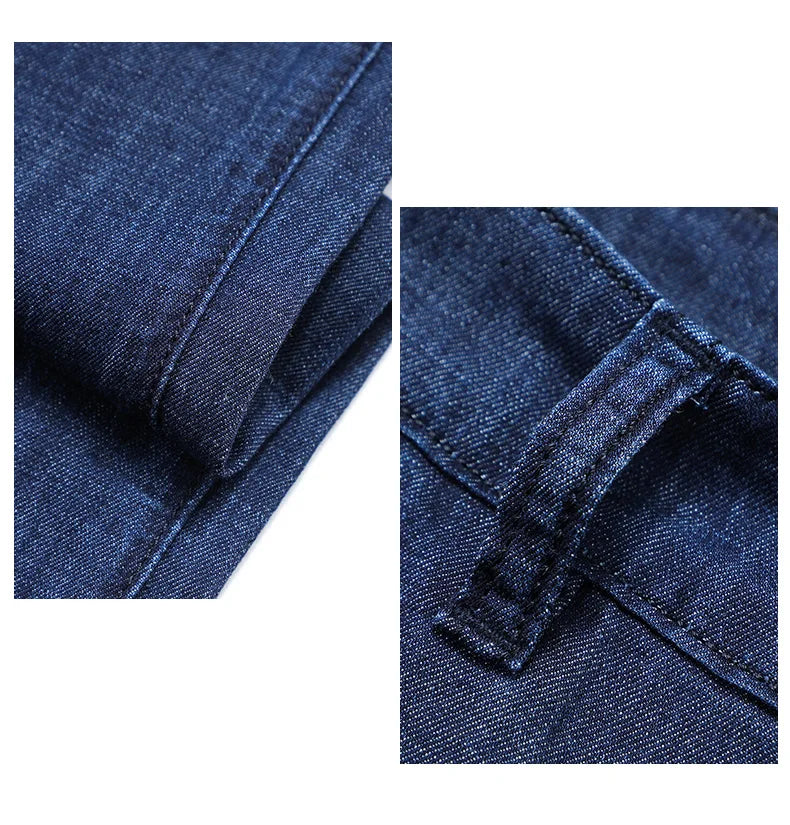 Modal Fabric Spring Summer Men's Black Thin Straight Jeans Classic Style Business Fashion Stretch Loose Jeans Male Brand