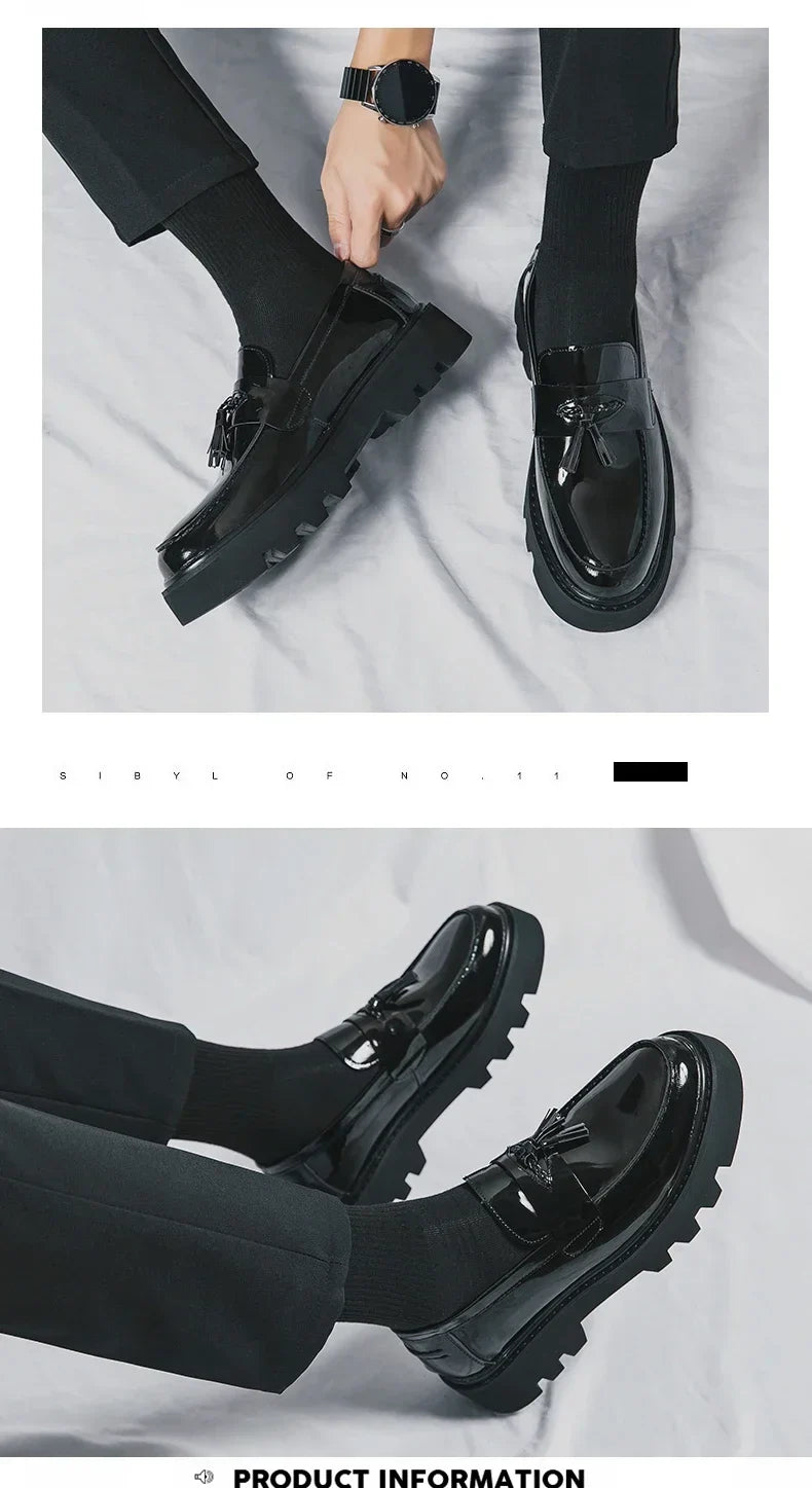 Genuine Leather Men Shoes Fashion Men Work Shoe Luxury Design Thick Bottom  Elegant Formal Loafers Outdoor Comfort Business Shoe