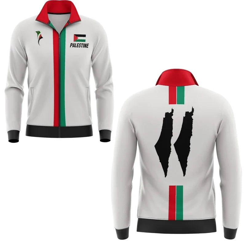 2025 New Palestine Football Zip Up Jacket Unisex Palestinian Jersey Jackets Kid's Outwear Gifts Wholesale Unisex Coat Tracksuit