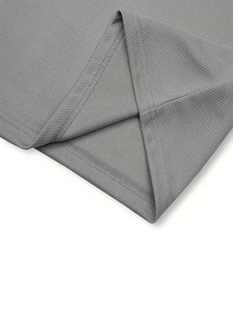 Summer Casual Versatile Fashion Short-Sleeved Button-Down Polo Shirt And Breathable Mesh Shorts Set for Men Plus Size