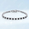 Sparkling 3/4/5/6.5MM Black White Full Moissanite Diamond Tennis Bracelet for Men Women Original S925 Silver Link Bracelets