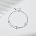925 Sterling Silver Double-layer Four Leaf Clover Bracelet Trendy Chain Link Bracelets For Women Luxury Jewelry Gift